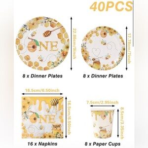 💐2/$25 💐 80pc Bee Themed First Birthday Party Supplies Set